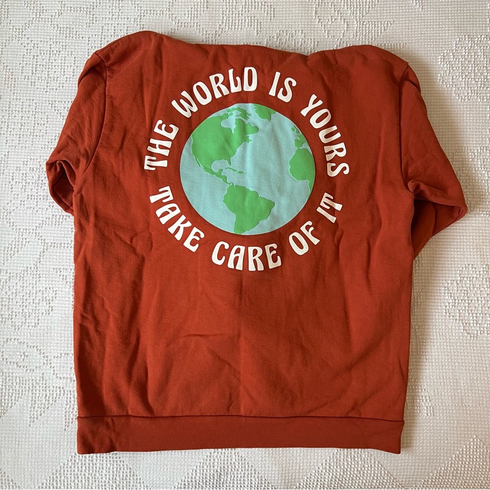 TALENTLESS Orange Earth Graphic Sweatshirt